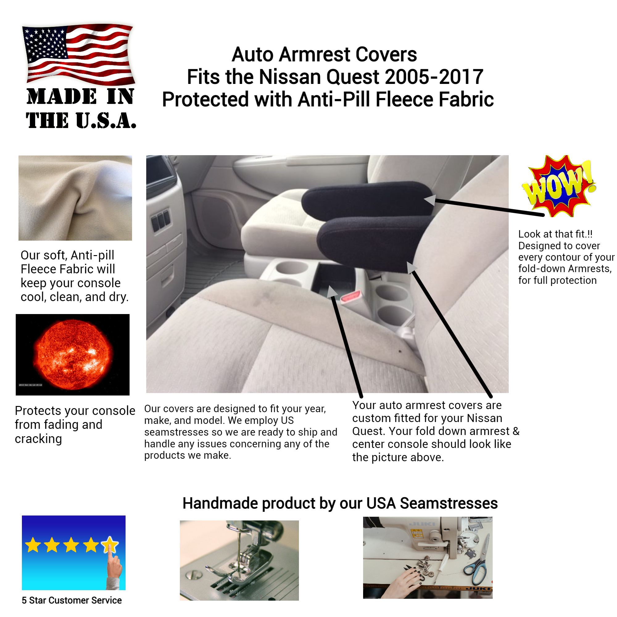 Buy Auto Armrest Covers Fits the Nissan Quest 2005-2017- Fleece material (Pair) Buy Auto Armrest Covers Fits the Nissan Quest 2005-2017- Fleece material (Pair)