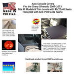 Buy Center Console Armrest Cover fits the Chevy Silverado 2007-2013 (All Models & Trim Levels with 40/20/40 seats)- Fleece Material