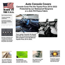 Buy Neoprene Center Console Armrest Cover fits the Toyota Prius Prime 3 & 4 LE, XLE 2016-2022