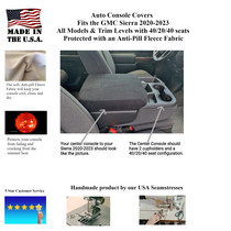 Buy Fleece Center Console Armrest Cover Fits the GMC Sierra 2020-2026 with 40/20/40 seats