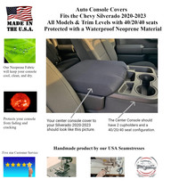 Buy Neoprene Center Console Armrest Cover Fits the GMC Sierra 2020-2025 All Models & Trim Levels w/40/20/40 seats