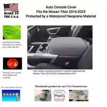 Buy Neoprene Center Console Armrest Cover - Fits the Nissan Titan 2016-2025 Waterproof Protection