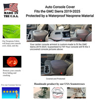 Buy Neoprene Center Console Armrest Cover Fits the GMC Sierra 2019-2025 All Models & Trim Levels with Bucket Seats